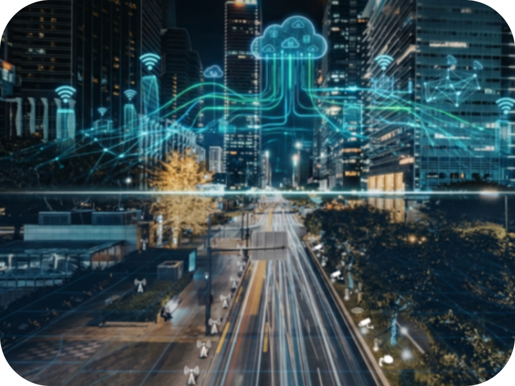 Picture representing smart city communication infrastructure, mesh network technology, and digital connectivity solutions for municipalities.